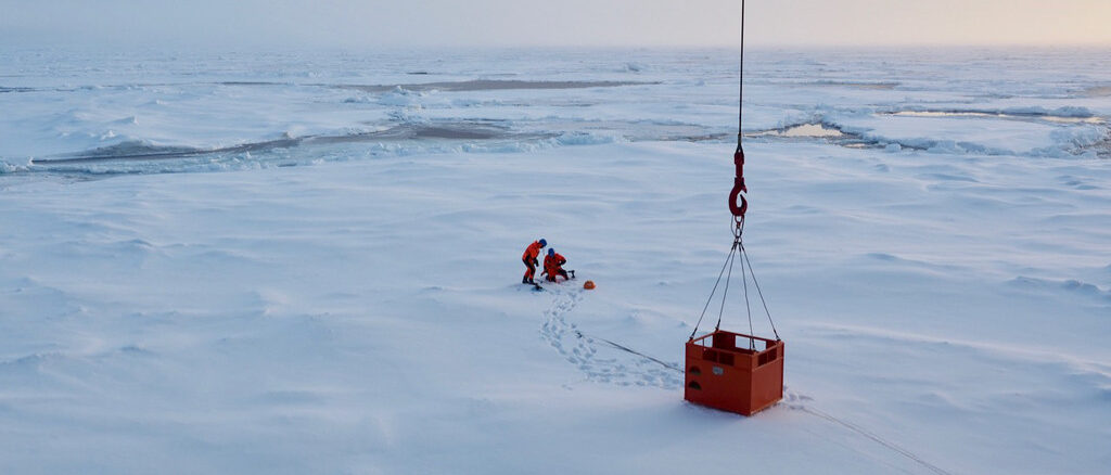 polar researchers working on the Arctic sea ice