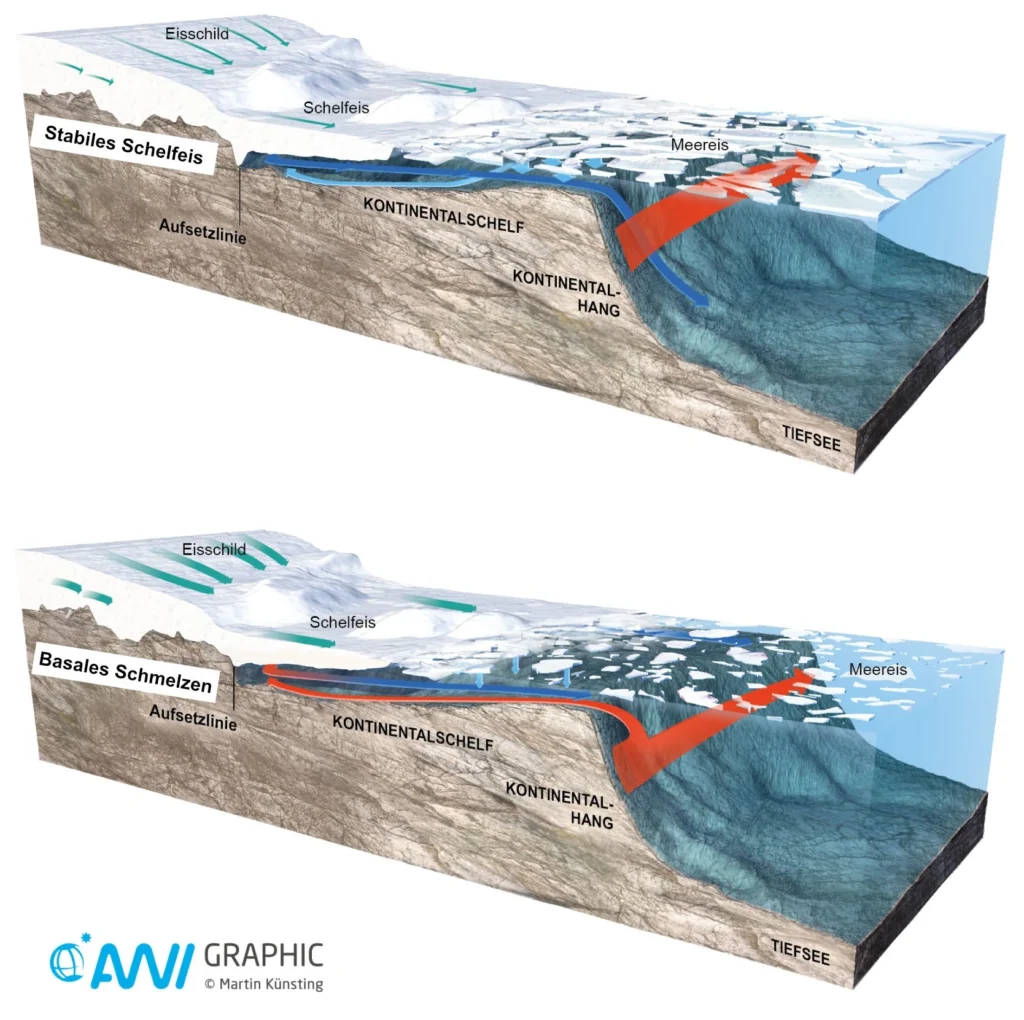 ice shelf melting induced by ocean current