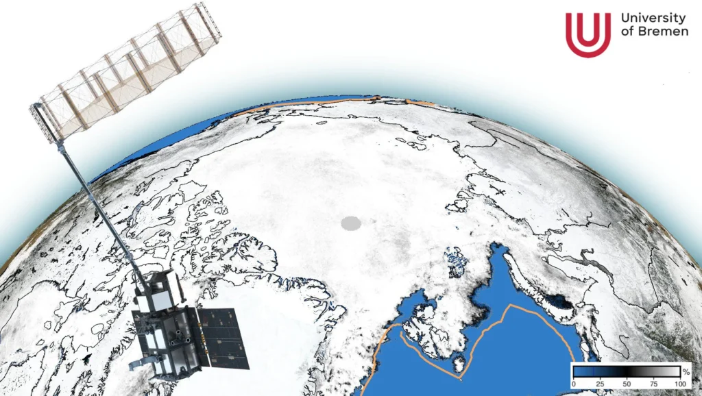 satellite measuring the arctic sea ice extent