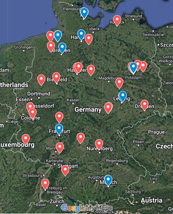 Map of polar research groups in Germany